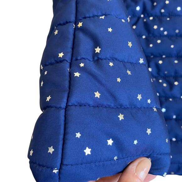 Zelos Girls Sz L (12-14) Puffer Vest Navy with Metallic Silver Star Print NWT - Picture 10 of 16